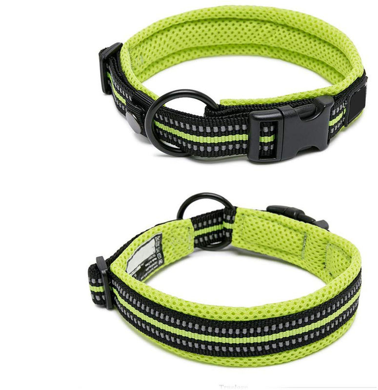 Eco Friendly Soft Nylon Dog Collar , Breathable Mesh Padded Dog Collars