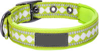 High Safety Soft Nylon Dog Collar 3M Reflective Jacquard Neoprene Padded